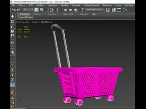 supermarket shopping cart trolley 3D Model