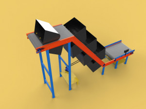 3D BUCKET CONVEYOR ELEVATOR BELT 3D Model