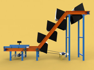 3D BUCKET CONVEYOR ELEVATOR BELT 3D Model