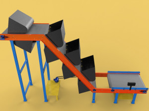 3D BUCKET CONVEYOR ELEVATOR BELT 3D Model