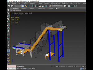 3D BUCKET CONVEYOR ELEVATOR BELT 3D Model