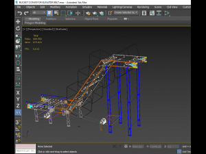 3D BUCKET CONVEYOR ELEVATOR BELT 3D Model