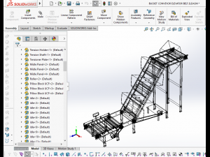 3D BUCKET CONVEYOR ELEVATOR BELT 3D Model