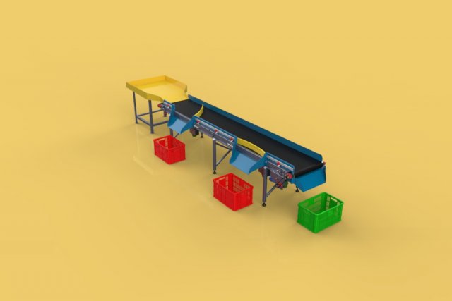 AUTOMATIC SEAFOOD FISH SORTING MACHINE CONVEYOR 3D 모델 .c4d .max .obj .3ds .fbx .stl .blend 