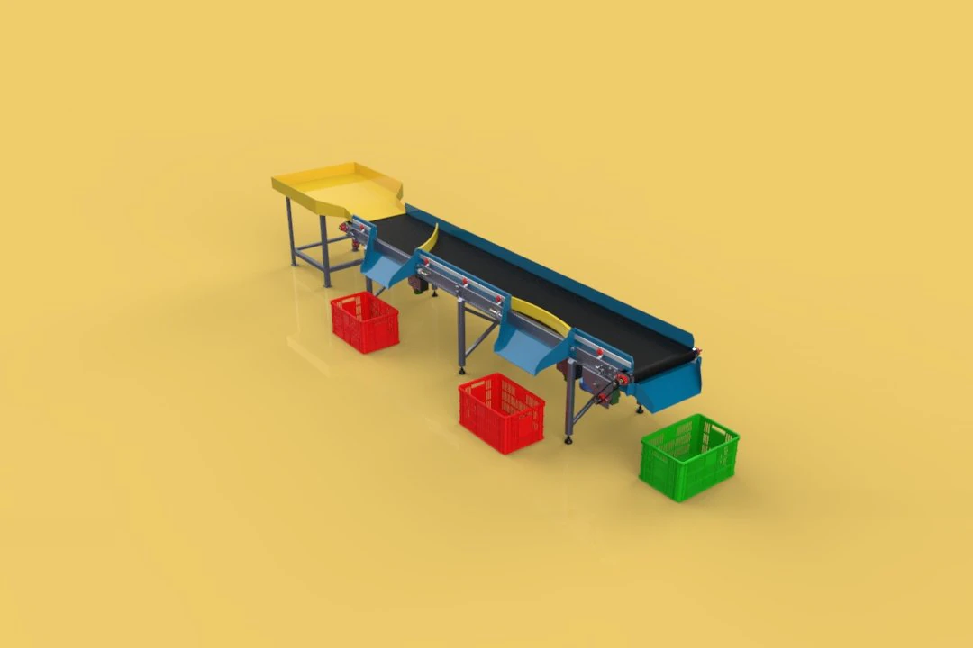 AUTOMATIC SEAFOOD FISH SORTING MACHINE CONVEYOR 3D Model .c4d .max .obj .3ds .fbx .stl .blend 