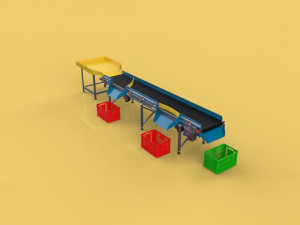 AUTOMATIC SEAFOOD FISH SORTING MACHINE CONVEYOR 3D Model