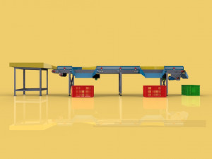 AUTOMATIC SEAFOOD FISH SORTING MACHINE CONVEYOR 3D 모델