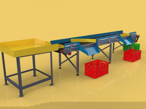 AUTOMATIC SEAFOOD FISH SORTING MACHINE CONVEYOR 3D 모델