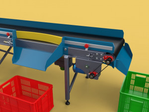 AUTOMATIC SEAFOOD FISH SORTING MACHINE CONVEYOR 3D 모델