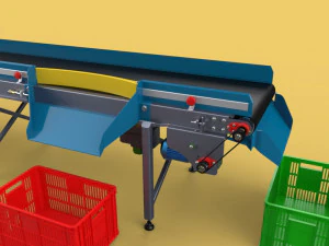 AUTOMATIC SEAFOOD FISH SORTING MACHINE CONVEYOR 3D Model
