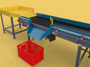AUTOMATIC SEAFOOD FISH SORTING MACHINE CONVEYOR 3D Model