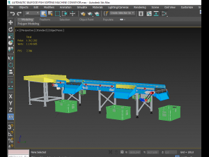 AUTOMATIC SEAFOOD FISH SORTING MACHINE CONVEYOR 3D 모델