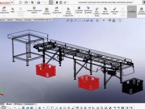AUTOMATIC SEAFOOD FISH SORTING MACHINE CONVEYOR 3D 모델