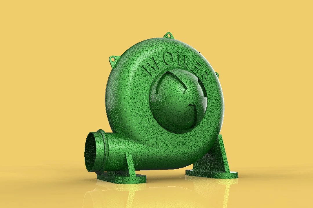 INDUSTRIAL AIR BLOWER TURBINE CENTRIFUGAL FAN ELECTRIC 3D Model .c4d .max .obj .3ds .fbx .stl .blend 
