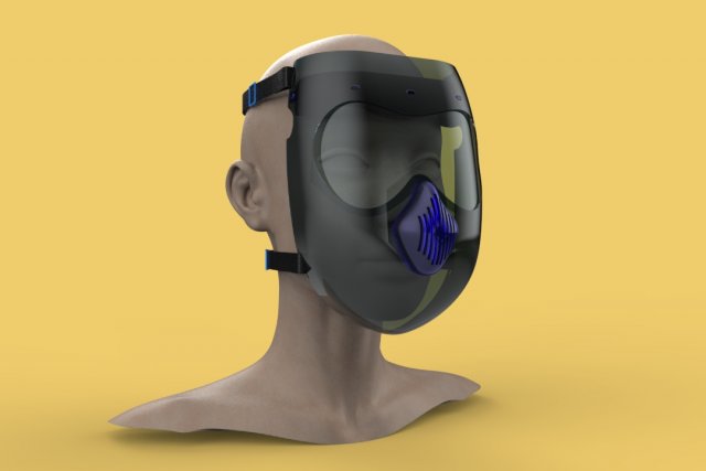 FACE SHIELD FACE MASK MASKER SAFETY MEDICAL FACESHIELD 3D 3D-Modell .c4d .max .obj .3ds .fbx .stl .blend 