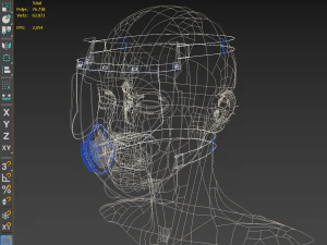 PROTECCI&Oacute;N FACIAL M&Aacute;SCARA MASCARILLA SEGURIDAD M&Eacute;DICO PANTALLA 3D Modelo 3D