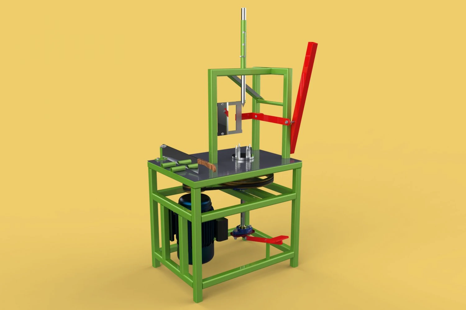 COCONUT CUTTER PEELER DEHUSKING MACHINE TOOL DEHUSKER SKIVER 3D Model .c4d .max .obj .3ds .fbx .stl .blend