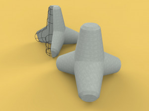TETRAPOD BREAK WATER SEAWALL ARMOURING 3D मॉडल