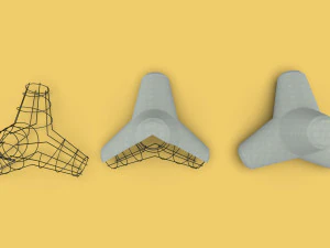 TETRAPOD BREAK WATER SEAWALL ARMOURING 3D Model