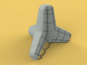 TETRAPOD BREAK WATER SEAWALL ARMOURING Modelo 3D