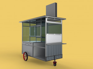 FRIED FOOD CART FRYER FOOD TRUCK CATERING SERVICE MOBILE OUTDOOR 3D Model
