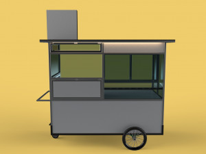 FRIED FOOD CART FRYER FOOD TRUCK CATERING SERVICE MOBILE OUTDOOR 3D Model
