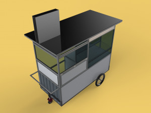 FRIED FOOD CART FRYER FOOD TRUCK CATERING SERVICE MOBILE OUTDOOR 3D Model