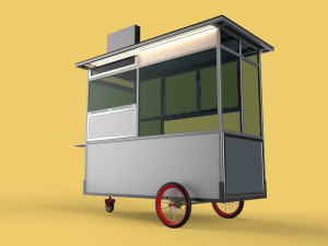 FRIED FOOD CART FRYER FOOD TRUCK CATERING SERVICE MOBILE OUTDOOR 3D Model