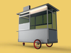 FRIED FOOD CART FRYER FOOD TRUCK CATERING SERVICE MOBILE OUTDOOR 3D Model