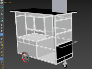 FRIED FOOD CART FRYER FOOD TRUCK CATERING SERVICE MOBILE OUTDOOR 3D Model