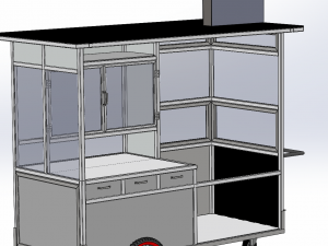 FRIED FOOD CART FRYER FOOD TRUCK CATERING SERVICE MOBILE OUTDOOR 3D Model