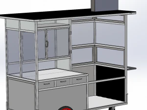 FRIED FOOD CART FRYER FOOD TRUCK CATERING SERVICE MOBILE OUTDOOR 3D Model