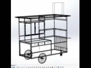 FRIED FOOD CART FRYER FOOD TRUCK CATERING SERVICE MOBILE OUTDOOR 3D Model