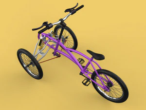3D TILTING BIKE TRIKE BICYCLE TRICYCLE THREE WHEEL CYCLE CARGO model 3D Model