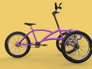 3D TILTING BIKE TRIKE BICYCLE TRICYCLE THREE WHEEL CYCLE CARGO model 3D Model