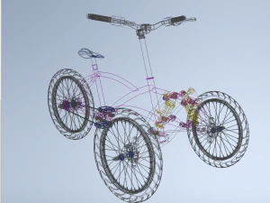 3D TILTING BIKE TRIKE BICYCLE TRICYCLE THREE WHEEL CYCLE CARGO model 3D Model