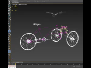 3D TILTING BIKE TRIKE BICYCLE TRICYCLE THREE WHEEL CYCLE CARGO model 3D Model