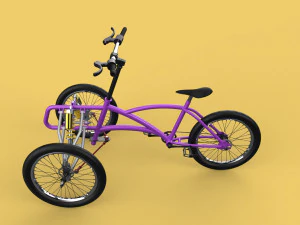 3D TILTING BIKE TRIKE BICYCLE TRICYCLE THREE WHEEL CYCLE CARGO model 3D Model
