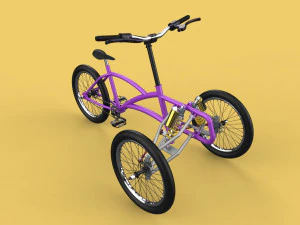 3D TILTING BIKE TRIKE BICYCLE TRICYCLE THREE WHEEL CYCLE CARGO model 3D Model