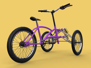 3D TILTING BIKE TRIKE BICYCLE TRICYCLE THREE WHEEL CYCLE CARGO model 3D Model