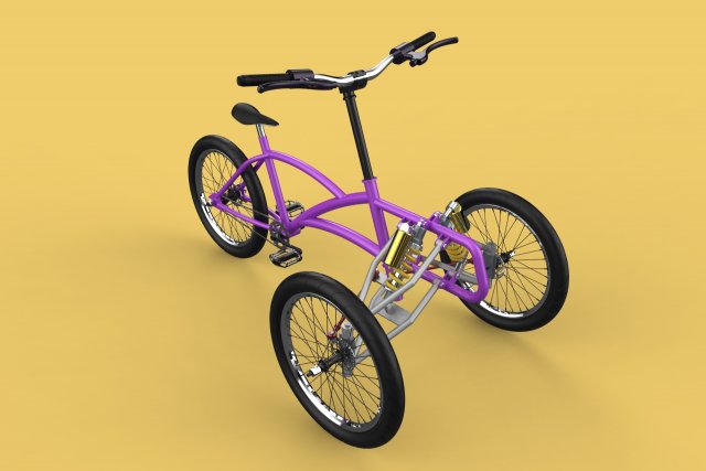 3D TILTING BIKE TRIKE BICYCLE TRICYCLE THREE WHEEL CYCLE CARGO model 3D in 3DExport