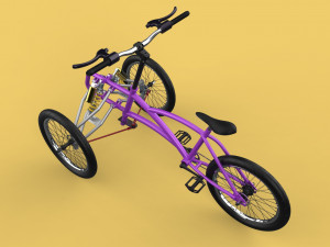 3D TILTING BIKE TRIKE BICYCLE TRICYCLE THREE WHEEL CYCLE CARGO model 3Dモデル
