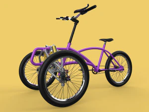 3D TILTING BIKE TRIKE BICYCLE TRICYCLE THREE WHEEL CYCLE CARGO model 3D Model