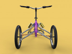 3D TILTING BIKE TRIKE BICYCLE TRICYCLE THREE WHEEL CYCLE CARGO model 3Dモデル