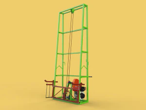 M&Aacute;QUINA DE ELEVA&Ccedil;&Atilde;O DE CARREGADEIRA DE CANA-DE-A&Ccedil;&Uacute;CAR 3D TRANSPORTANDO PARA O CAMINH&Atilde;O Modelo 3D