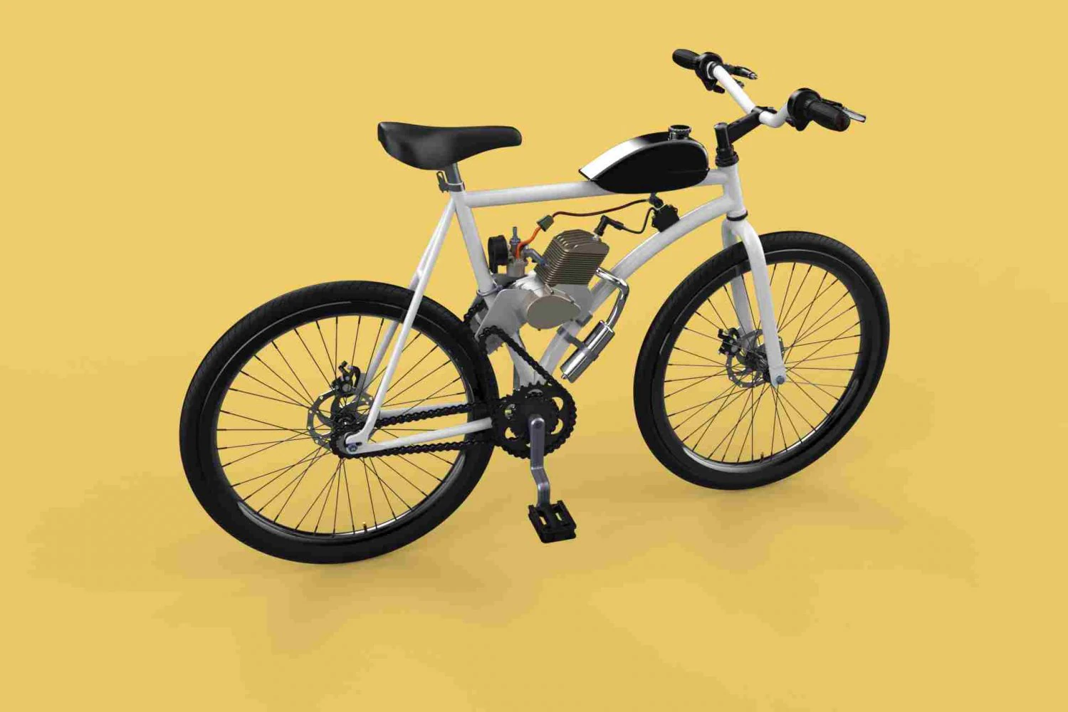 MOTORISED PUSH BIKE BICYCLE MTB MOTOR CYCLE PETROL ENGINE MOTORIZED 3D Model .c4d .max .obj .3ds .fbx .stl .blend 