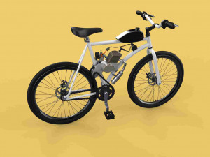 MOTORISED PUSH BIKE BICYCLE MTB MOTOR CYCLE PETROL ENGINE MOTORIZED 3D Model