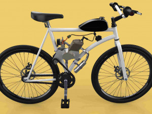 MOTORISED PUSH BIKE BICYCLE MTB MOTOR CYCLE PETROL ENGINE MOTORIZED 3D Modell in Fahrrad 3DExport