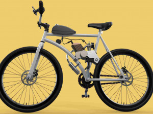 MOTORISED PUSH BIKE BICYCLE MTB MOTOR CYCLE PETROL ENGINE MOTORIZED 3D Model