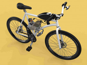 MOTORISED PUSH BIKE BICYCLE MTB MOTOR CYCLE PETROL ENGINE MOTORIZED 3D Model